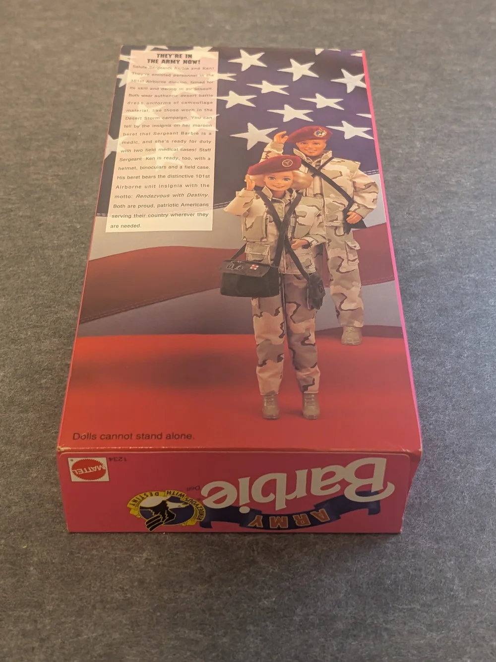Barbie Army Doll in Pink Packaging with Maroon Beret/Mint/NRFB